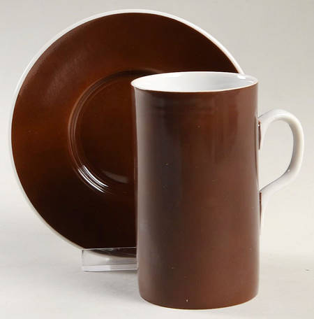 Rondelet Dark Brown (White Background) Irish Coffee Cup and Saucer Set