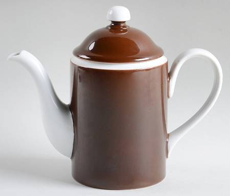 Rondelet Dark Brown (White Background) Mini Coffee Pot & Lid