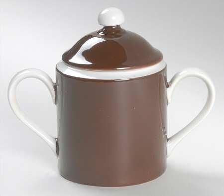 Rondelet Dark Brown (White Background) Sugar Bowl & Lid