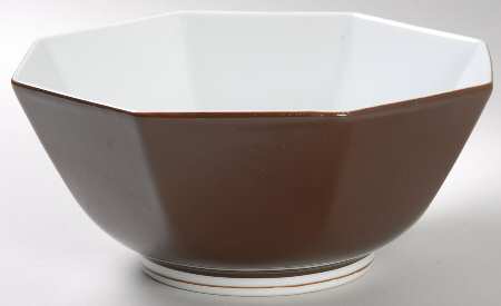 Rondelet Dark Brown (White Background) 6" Octagonal Vegetable Bowl