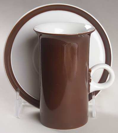 Rondelet Dark Brown (White Background) Irish Coffee Cup and Saucer Set