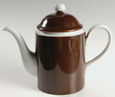 Rondelet Dark Brown (White Background) Coffee Pot & Lid