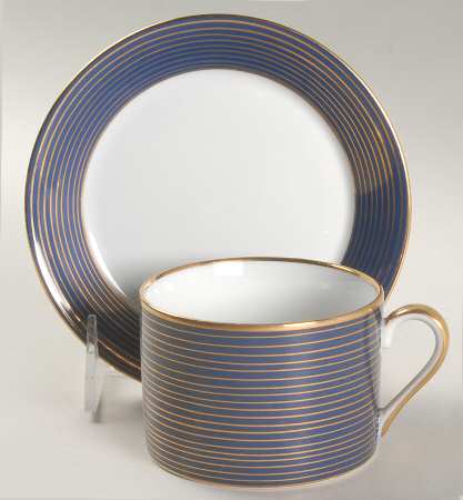 Rondelle Lapis Blue Flat Cup & Saucer Set