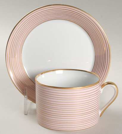 Rondelle Pink Flat Cup & Saucer Set