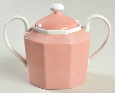 Rondelet Peach (White Background) Sugar Bowl & Lid