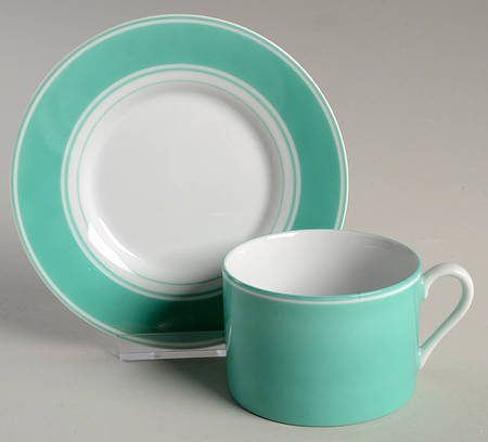 Rondelet Turquoise Flat Cup & Saucer Set