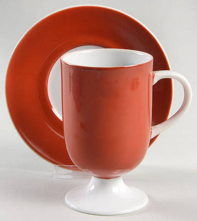 Rondelet Terra Cotta Footed Cup & Saucer Set