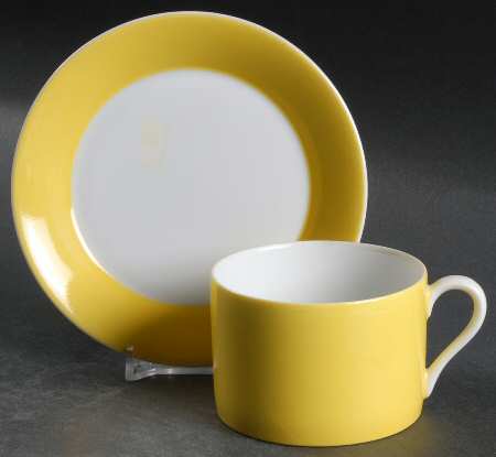 Rondelet Yellow Flat Cup & Saucer Set
