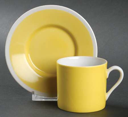 Rondelet Yellow Flat Demitasse Cup & Saucer Set