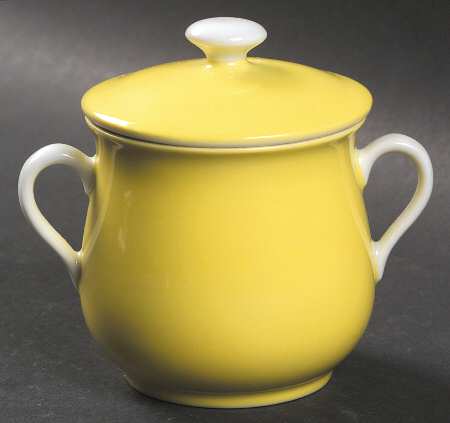 Rondelet Yellow 2 Pc Pot de Creme w/Lid & Base