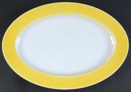 Rondelet Yellow 14" Oval Serving Platter