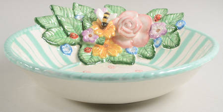Rose Terrace 12" Large Salad Serving Bowl