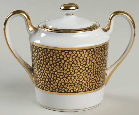 Shagreen Gold (Made In Japan) Sugar Bowl & Lid