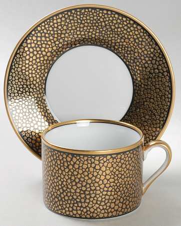 Shagreen Gold (Made In Japan) Flat Cup & Saucer Set
