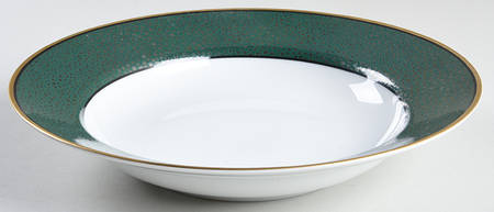 Shagreen Teal Green Large Rim Soup Bowl