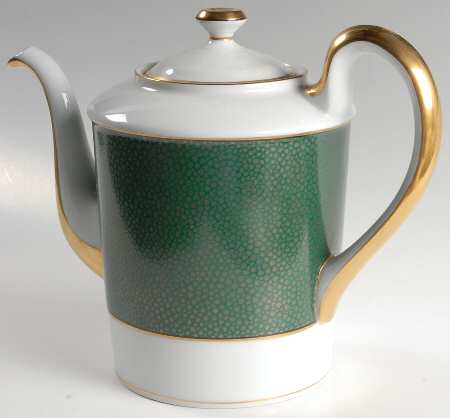 Shagreen Teal Green Coffee Pot & Lid