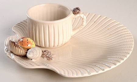 Shell Snack Plate & Cup Set