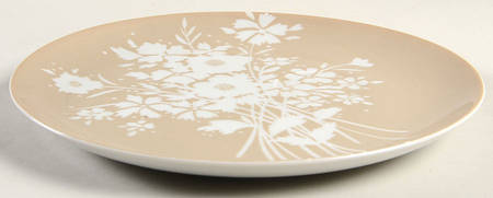 Silhouette Bouquet Taupe Snack Plate