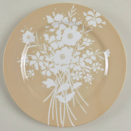 Silhouette Bouquet Taupe Luncheon Plate