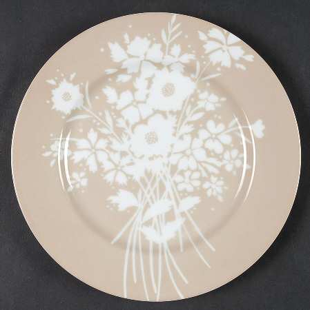 Silhouette Bouquet Taupe Salad Plate