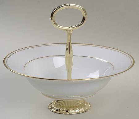 St. Nicholas 6"-7" Handled Footed Nut Dish HC