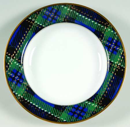 Tartan Plaid Large Rim Soup Bowl