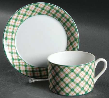 Tattersall Flat Cup & Saucer Set
