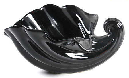 Total Color Black (Round, Smooth) 8" Shell Shaped Bowl