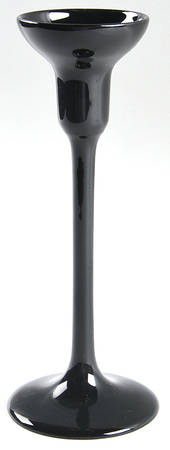 Total Color Black (Round, Smooth) 8" Tall Candlestick