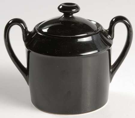 Total Color Black (Round, Smooth) Sugar Bowl & Lid