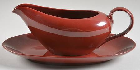 Total Color Cinnabar (Round) Gravy Boat & Underplate/Relish