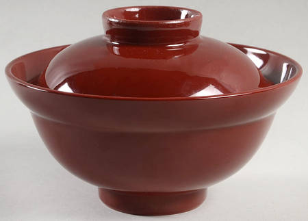 Total Color Cinnabar (Round) Rice Bowl & Lid
