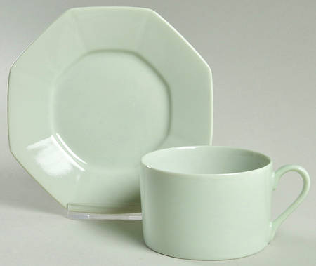 Total Color Mint Sherbet (Octagonal) Flat Cup & Saucer Set