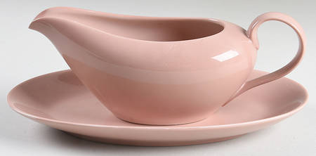 Total Color Dusty Rose (Round) Gravy Boat & Underplate/Relish