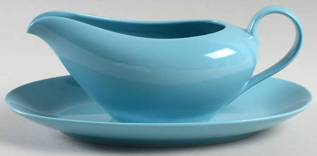 Total Color Spectrum Aqua (Round) Gravy Boat & Underplate/Relish