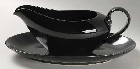 Total Color Spectrum Black (Round) Gravy Boat & Underplate/Relish