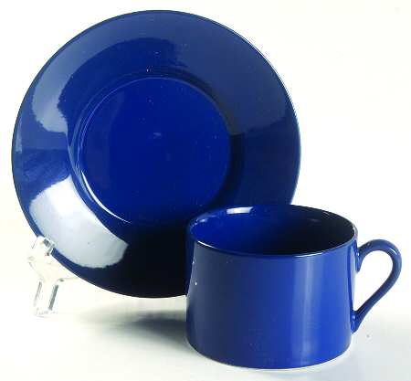 Total Color Spectrum Cobalt Blue (Round) Flat Cup & Saucer Set