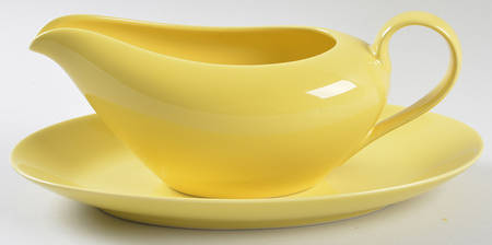 Total Color Spectrum Yellow (Round) Gravy Boat & Underplate/Relish