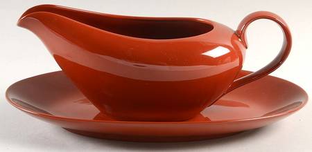Total Color Terra Cotta (Round, Smooth) Gravy Boat & Underplate/Relish