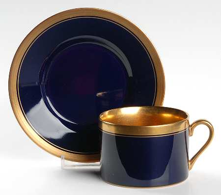 Trianon Bleu Flat Cup & Saucer Set