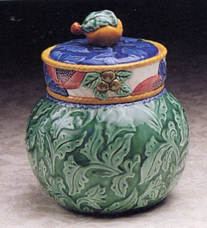 Tuscany Majolica Cookie Jar & Lid