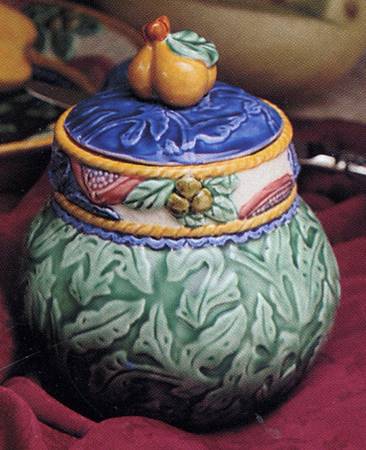 Tuscany Majolica Small Canister & Lid