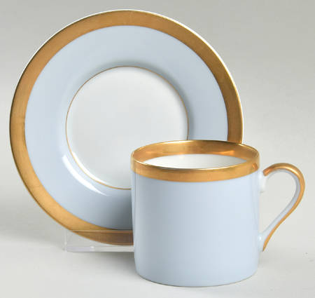 Versailles Bleu Flat Demitasse Cup & Saucer Set
