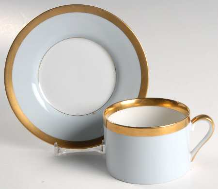 Versailles Bleu Flat Cup & Saucer Set