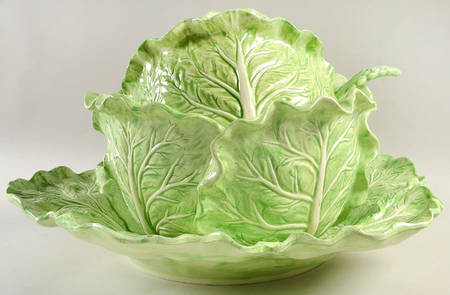 Vegetable Garden Figural Tureen & Lid with Ladle & Underplate