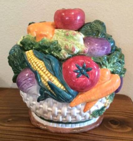 Vegetable Garden Figural Cookie Jar & Lid