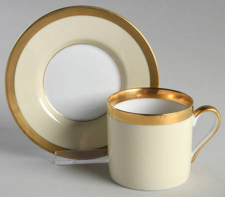 Versailles Crème Flat Demitasse Cup & Saucer Set