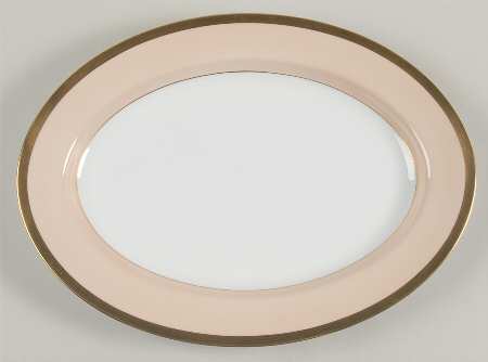 Versailles Shell Peach 14" Oval Serving Platter