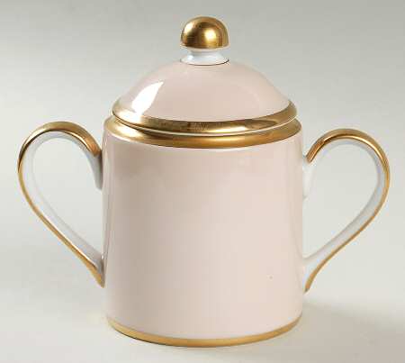 Versailles Shell Peach Sugar Bowl & Lid
