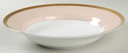 Versailles Shell Peach Large Rim Soup Bowl